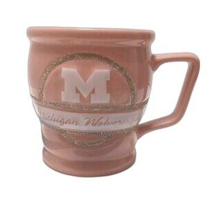 Michigan Wolverines NCAA 12oz Pink Relief Mug Sparkly